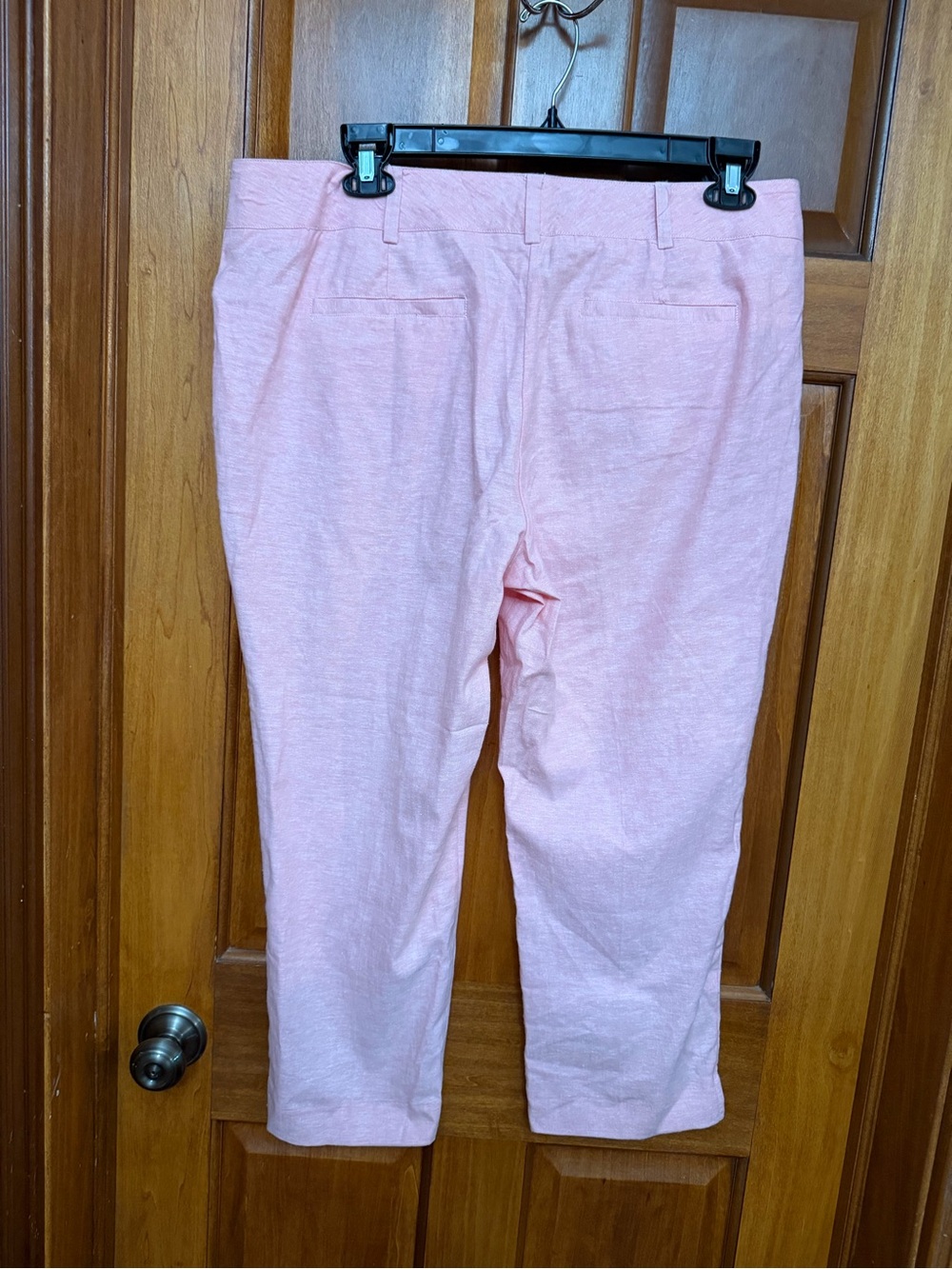 NY & C 7th Avenue Signature Fit Pink Cropped Straight Leg Linen Pants 14 - Picture 4 of 4